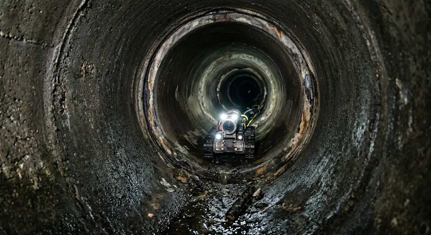 Robotic sewer camera inspecting pipe interior for Sewer Line Cleaning in Kapaa